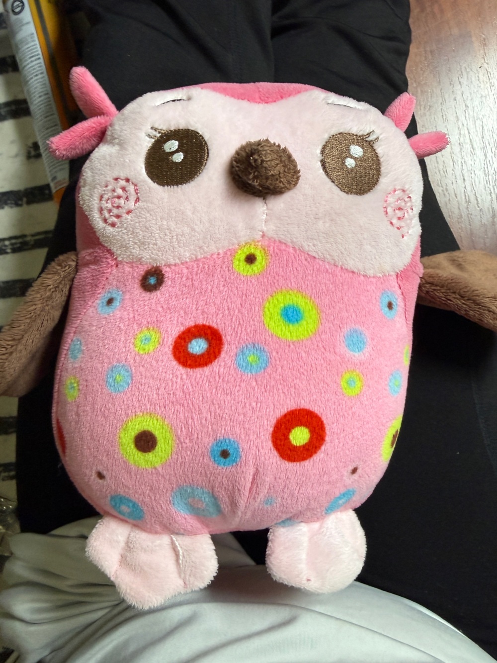 Kellytoy Pink Owl Plush Polka Dot Stuffed Animal 2012 12" Soft Toy